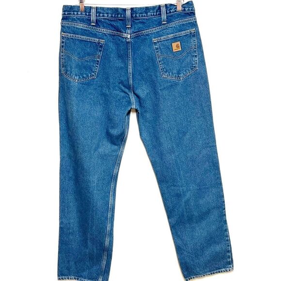 Carhartt 5 pocket relaxed fit Work Jeans Mens Sz 40 W 34” Inseam - Picture 3 of 6